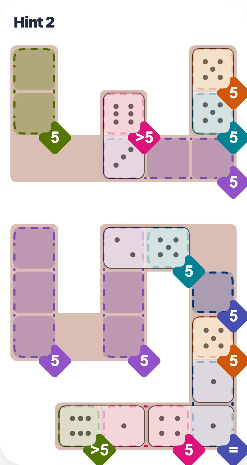 Add 3 more dominoes to the visible chain board hint