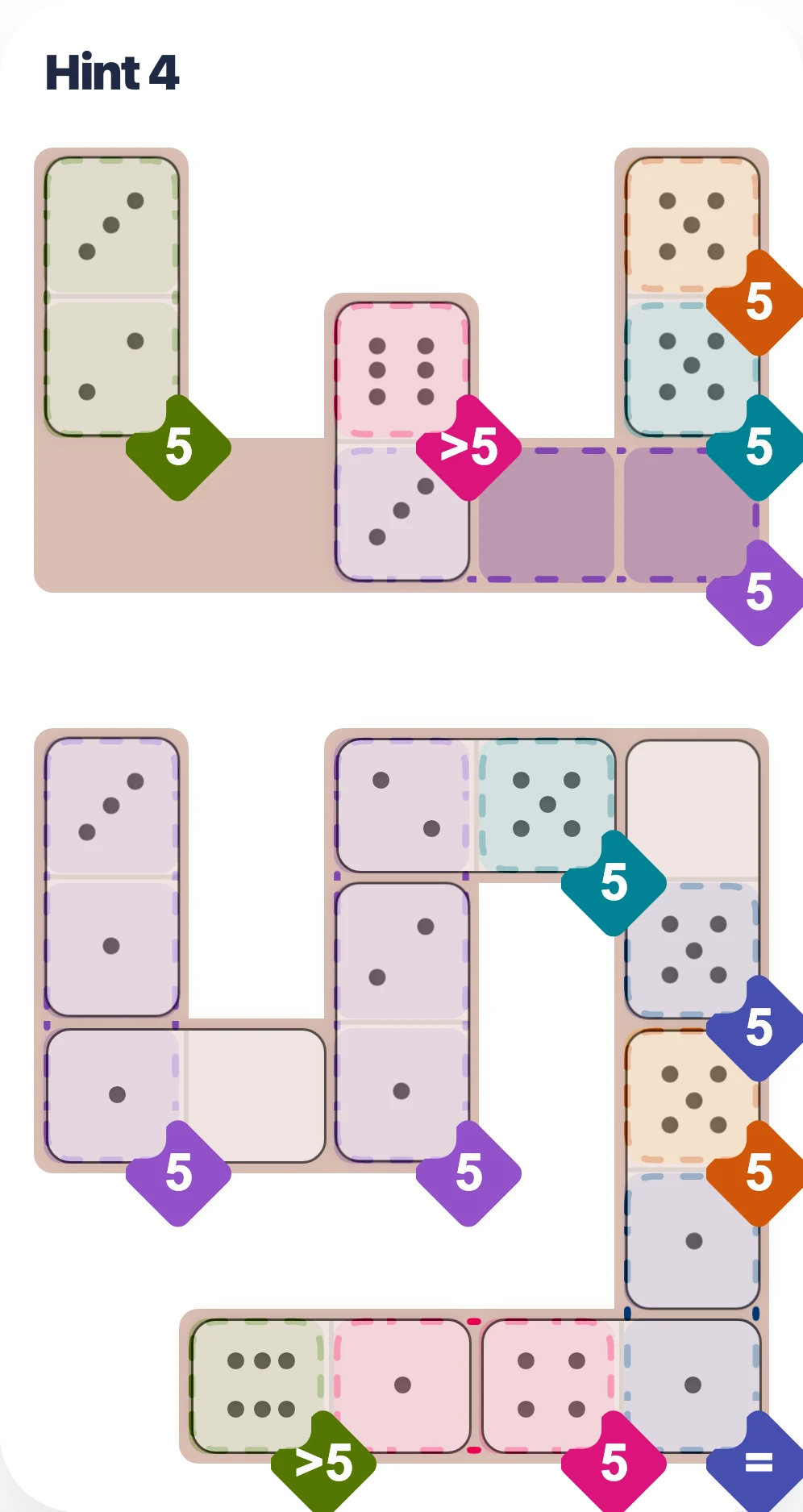 Add 2 more dominoes to the visible chain board hint